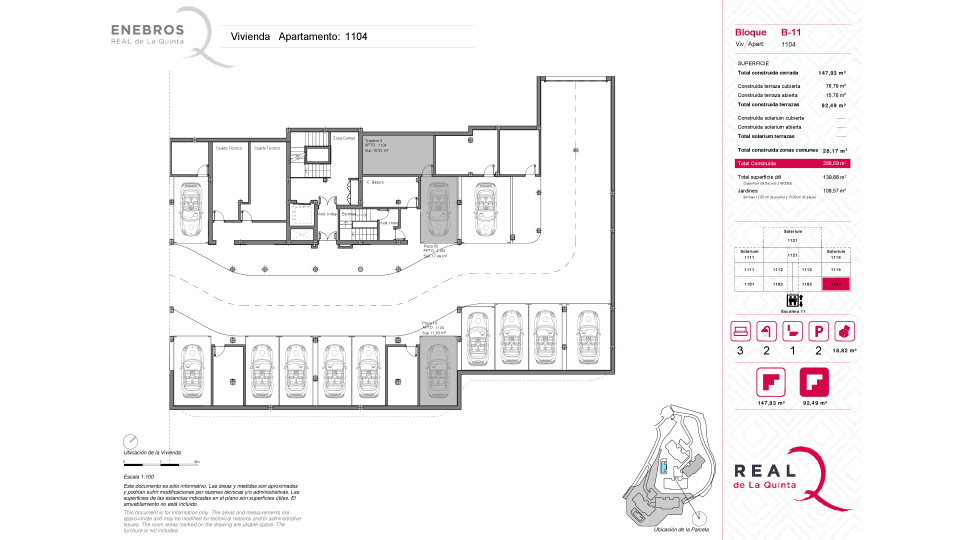 2 parking spaces and storage room