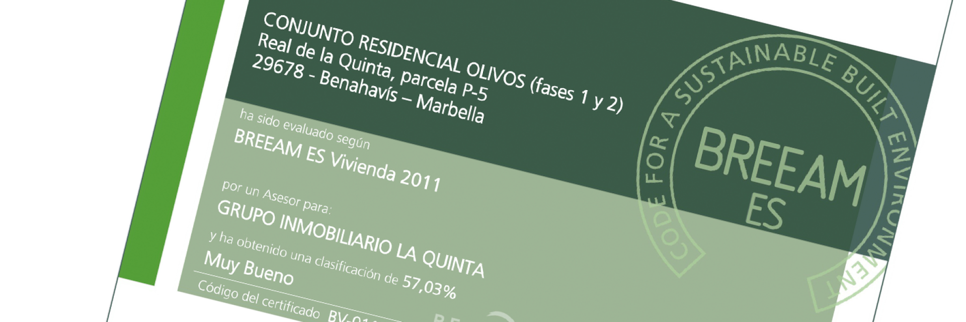 breeam certification very good: Olivos